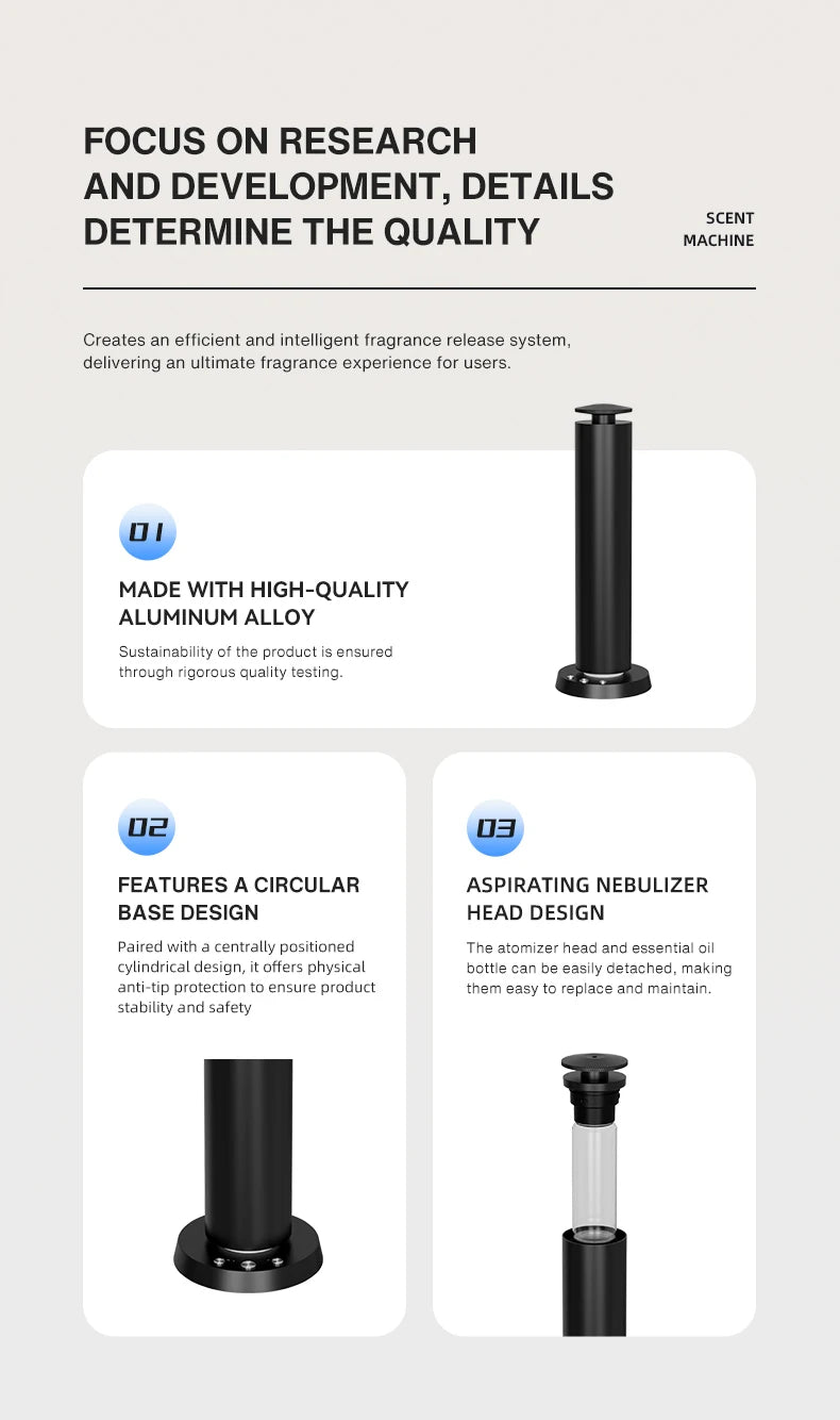 NAMSTE Smart Aroma Diffuser Essential Oil Diffusers Bluetooth Remote Button Control Fragrance Diffuser Scent Air Machine Home