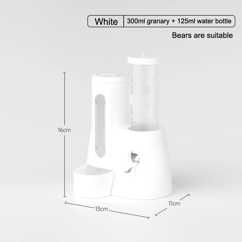 2In1 Hamster Feeder And Waterer Large Capacity Leakproof Automatic Feeder Food Water Dispenser Leak Proof Food Feeding Supplies
