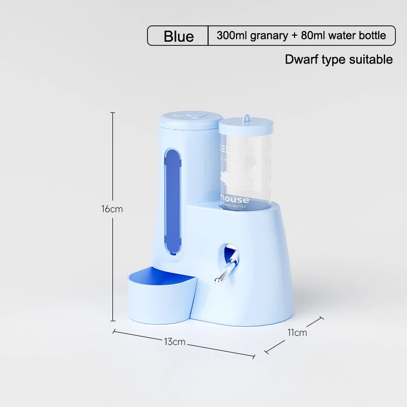 2In1 Hamster Feeder And Waterer Large Capacity Leakproof Automatic Feeder Food Water Dispenser Leak Proof Food Feeding Supplies