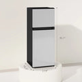 Black & Silver 2 Door Mini Fridge with Freezer, Compact Refrigerator (-4℉~10.4℉ Freezer & 28.4℉~50℉ Fridge), for Bedroom, Dorm, Office, Apartment, Keep Food & Drinks Fresh