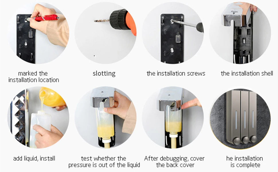 2026 New Liquid Soap Dispenser Wall Mount, 1 Chamber Bathroom Shower Pump Dispenser,Press Manually Lotion Soap Dispenser Use