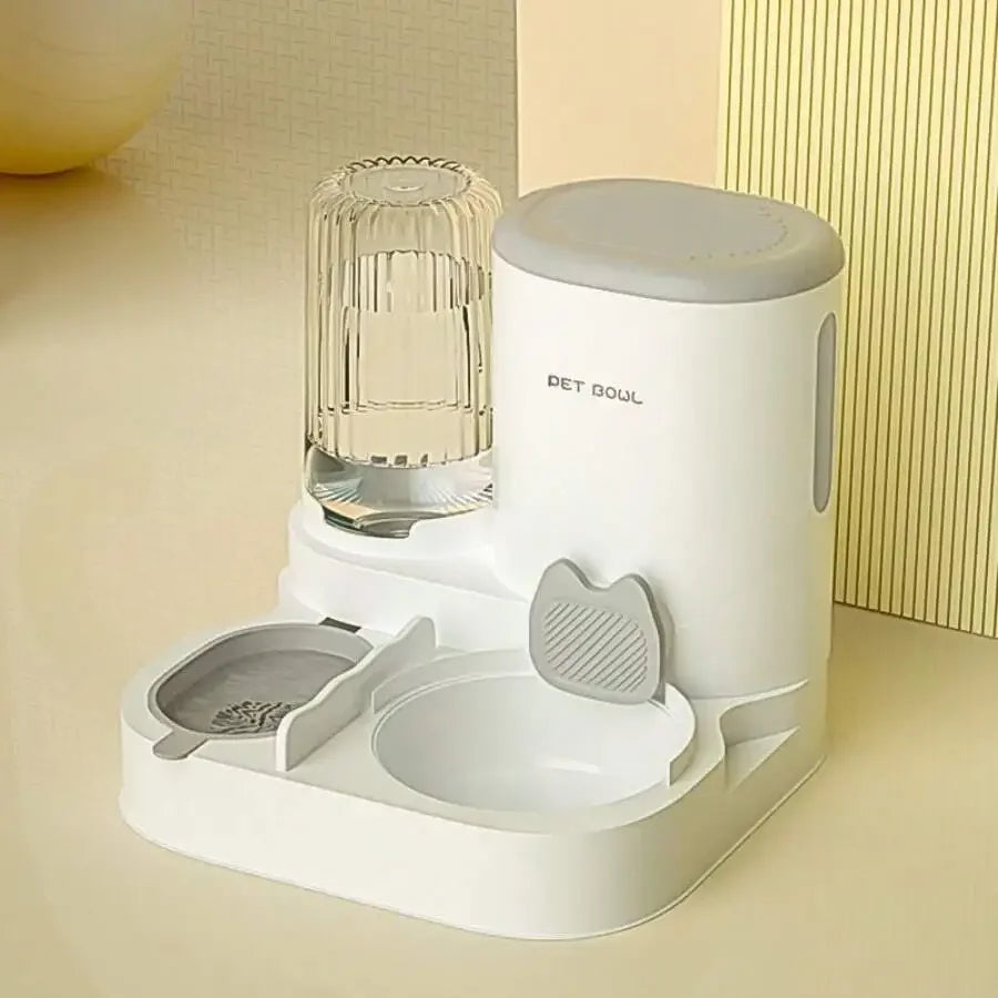 Two-In-One Automatic Cat Water Dispenser Set-Detachable, Washable, Automatic Feeding Station, Indoor Cat Food Bowl