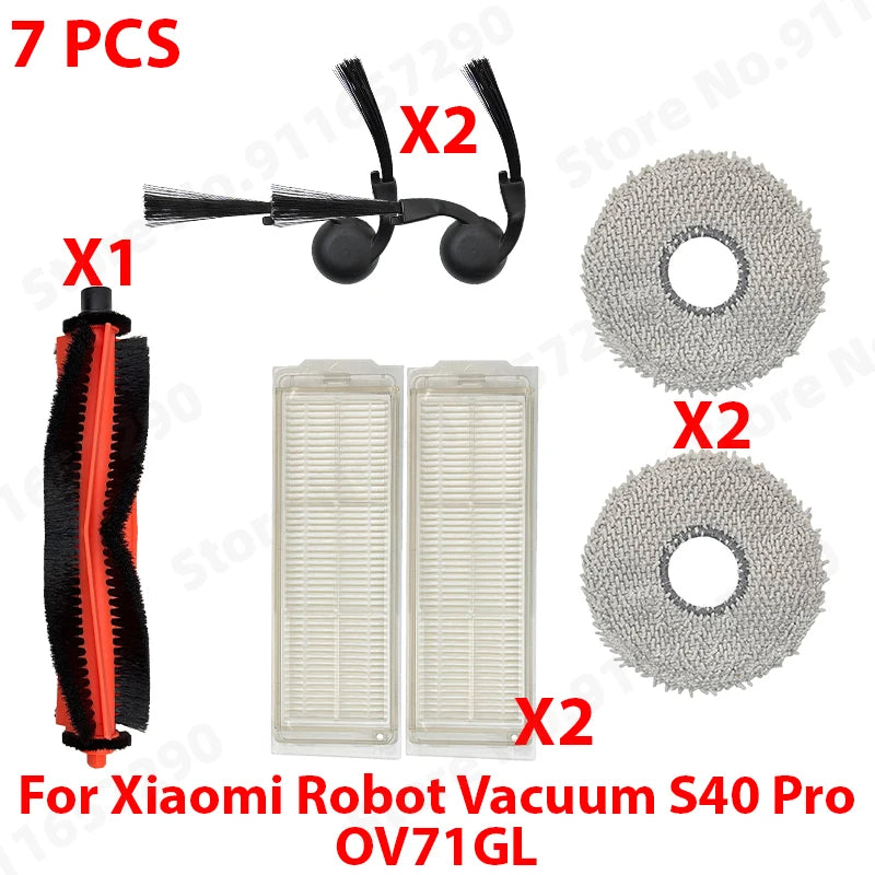 For Xiaomi Robot Vacuum S40 Pro OV71GL Vacuum Cleaner Replacement Spare Parts Main Side Brush HEPA Filter Mop Cloth Accessories