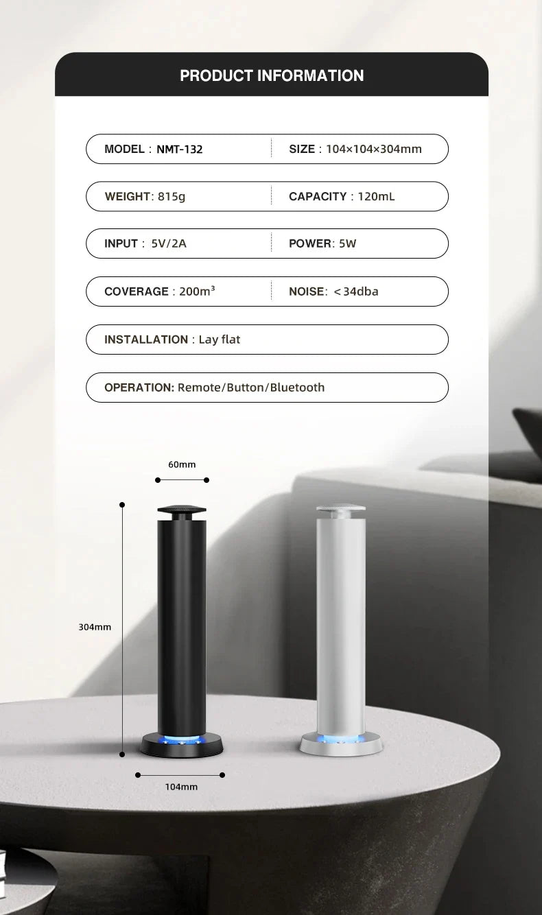NAMSTE Smart Aroma Diffuser Essential Oil Diffusers Bluetooth Remote Button Control Fragrance Diffuser Scent Air Machine Home