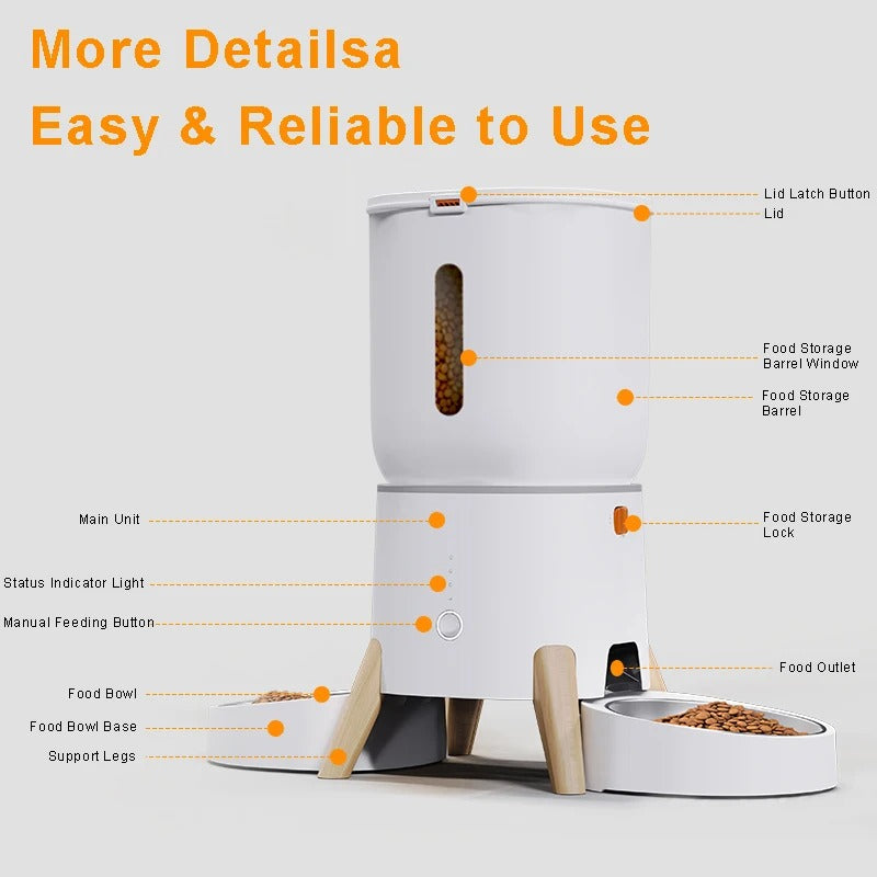 VisionFeed HD 6L Smart Pet Feeder with 1080P HD Camera